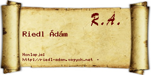 Riedl Ádám névjegykártya